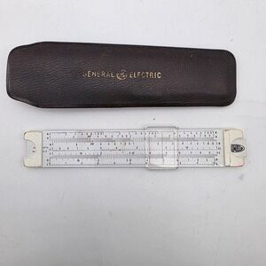 Vintage Acumath No 1200 Slide Rule with GE Leather Case Made in USA Calculator